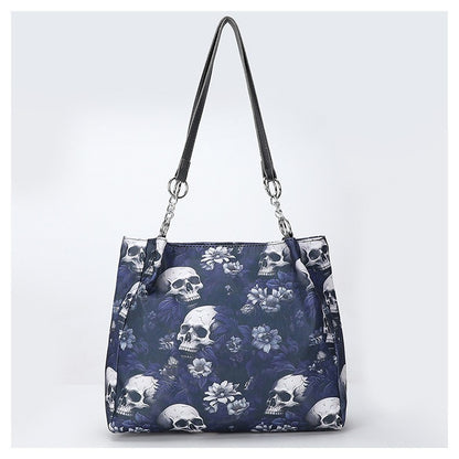 Gothic Skull PU Tote Bag