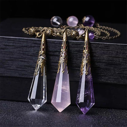 12-Facet Crystal Pendulum