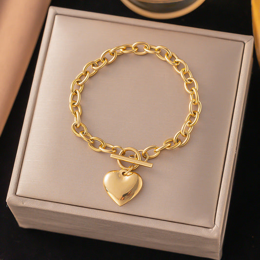 Heart Shaped Alloy Bracelet for Women
