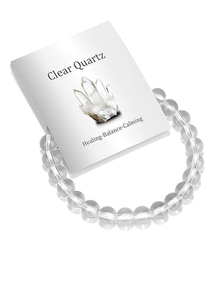 8mm Natural Stone Elastic Crystal Bracelet Set