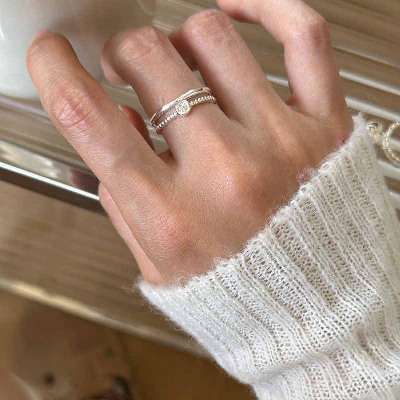 Geometric 925 Sterling Silver Adjustable Ring