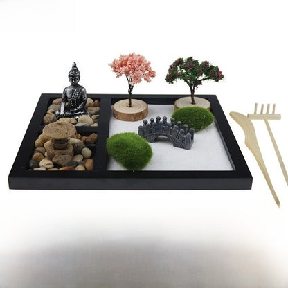 Zen Sand Tray Resin Home Decor Buddha Statue Ornament