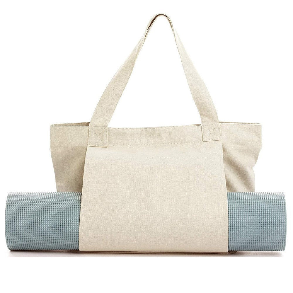 Canvas Yoga Mat Bag with Shoulder Strap & Inner Pocket