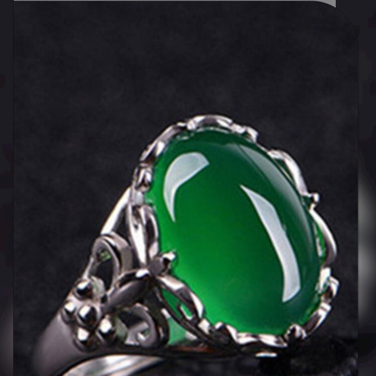 Sterling Silver Open Adjustable Gemstone Ring