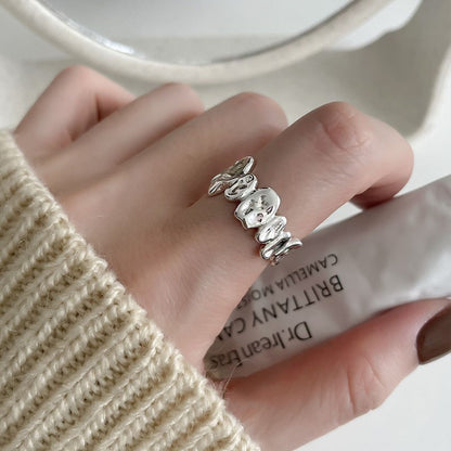 Geometric 925 Sterling Silver Adjustable Ring