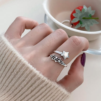 Geometric 925 Sterling Silver Adjustable Ring