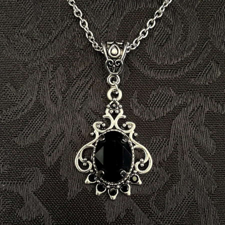Victorian Filigree Gemstone Drop Necklace