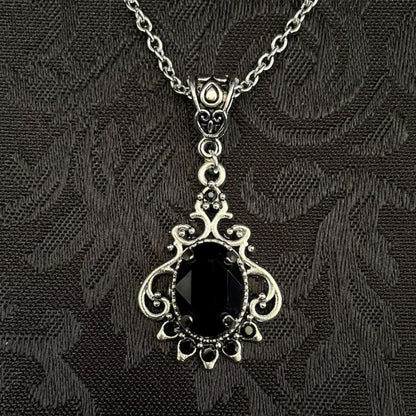 Victorian Filigree Gemstone Drop Necklace
