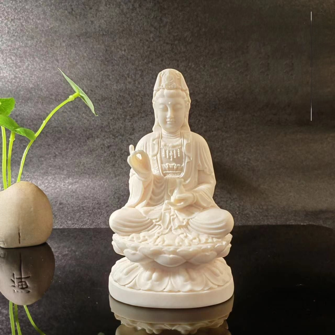 Lotus Crystal Ball Base with Buddha Ornament