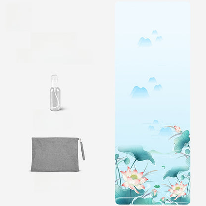 Foldable Suede Yoga Mat — Natural Rubber Base