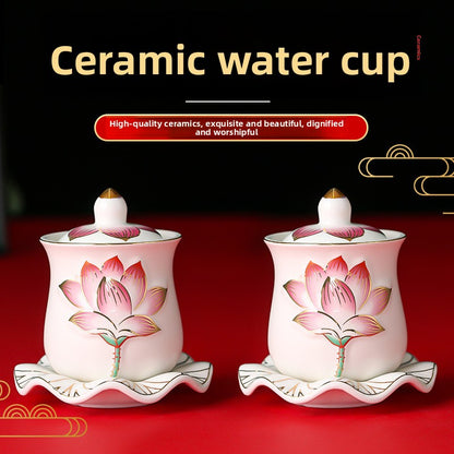 Ceramic Buddhist Altar Offering Cup