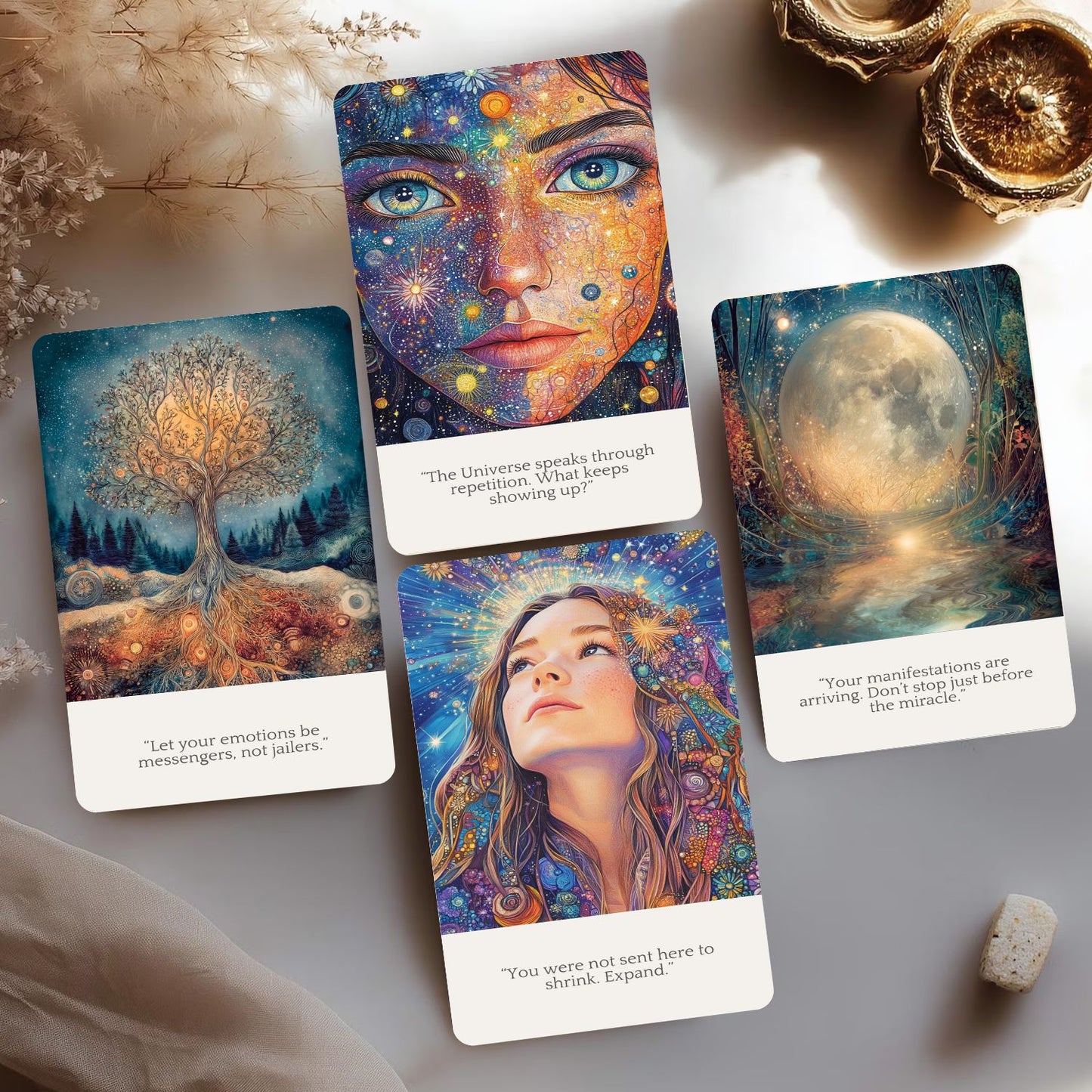 English Tarot Cards with Cosmic Theme