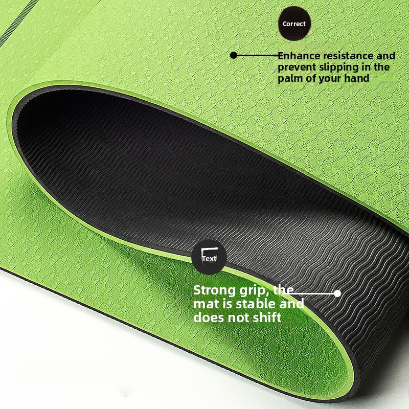 TPE Yoga Mat — Dual-Tone, Non-Slip with Carry Strap