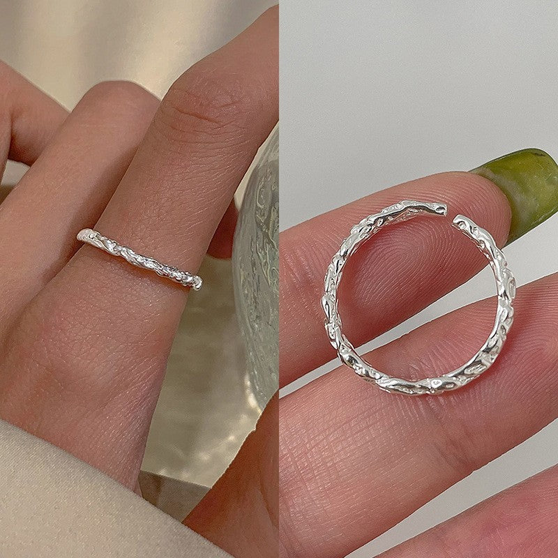 S925 Sterling Silver Geometric Open Ring
