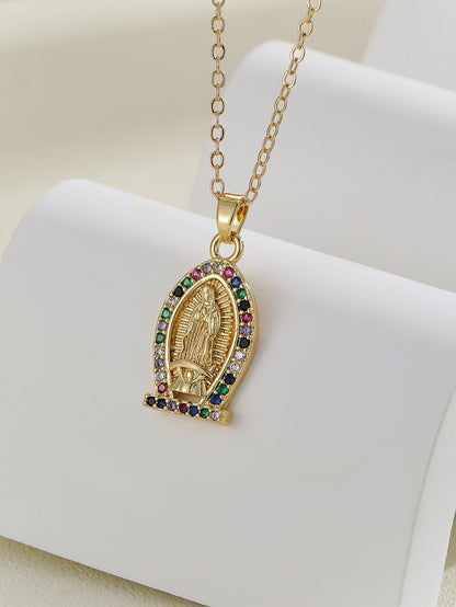 Virgin Mary Zircon Pendant Necklace | Gold & Silver | 25 Styles