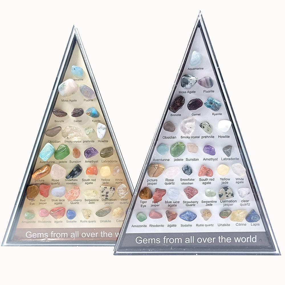 36-Piece Natural Crystal Mineral Specimen Collection Box