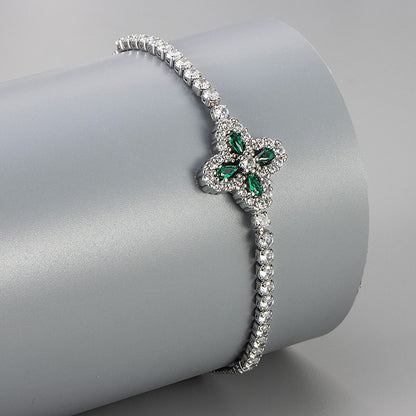 Zircon Floral Adjustable Bracelet