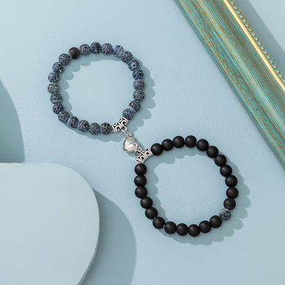 Heart Magnetic Couple Bracelet Set for Women and Men