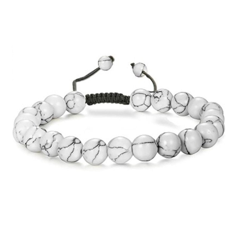 Matte Agate and Hematite Bead Adjustable Bracelet