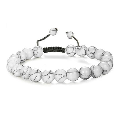Matte Agate and Hematite Bead Adjustable Bracelet