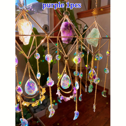 Amethyst Sun Catcher Wind Chime Pendant
