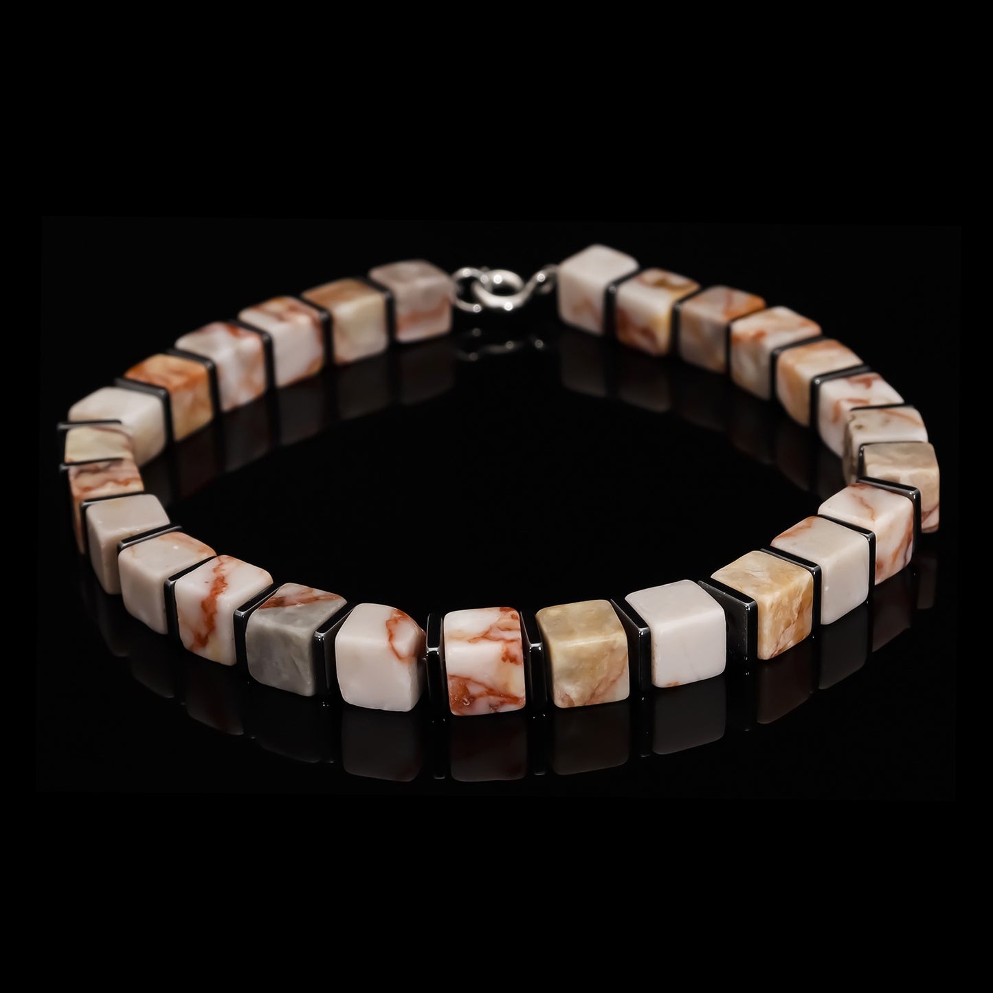 Square Natural Stone Bracelet Handmade Unisex Jewelry