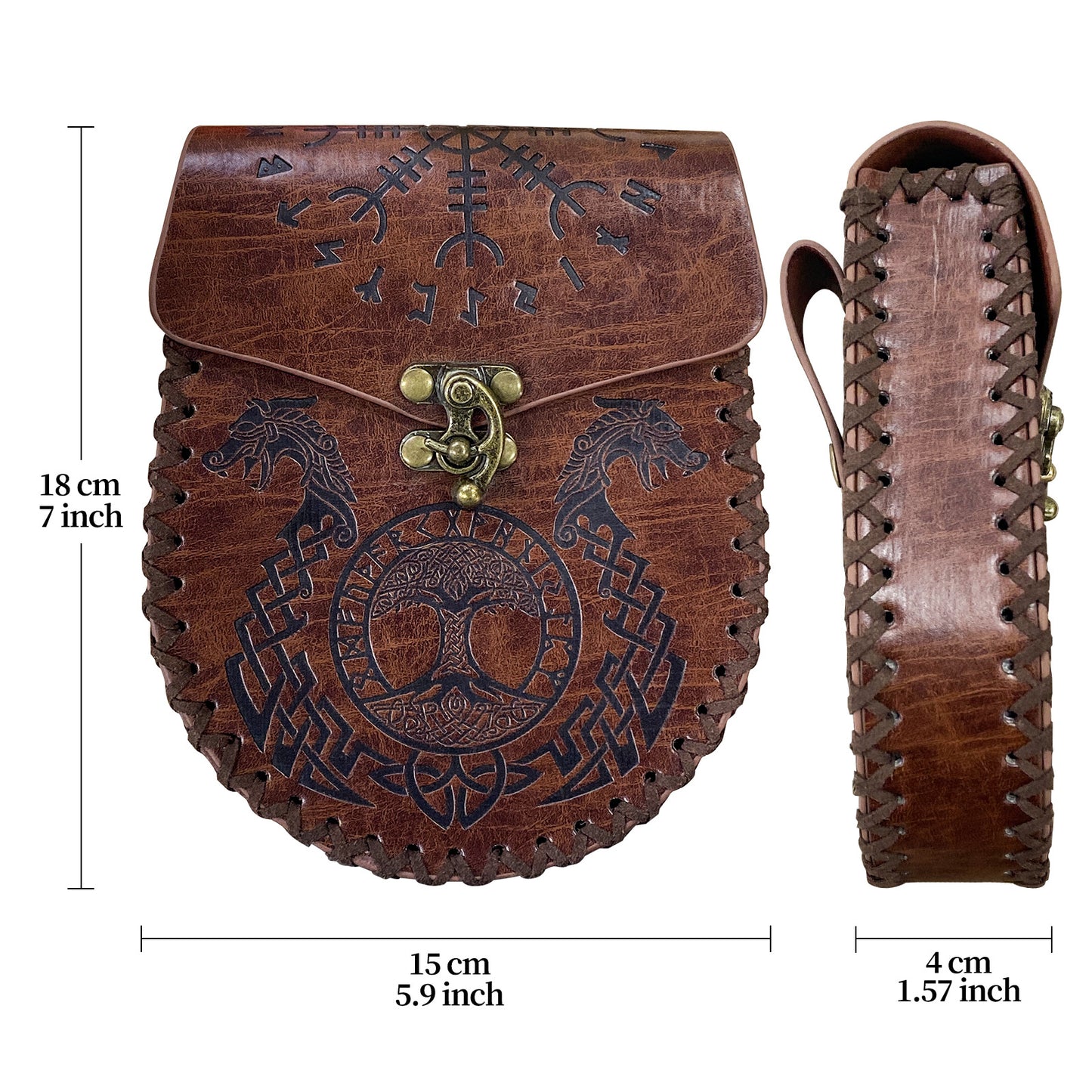Medieval Viking Style Adjustable Waist Bag with Coin Purse