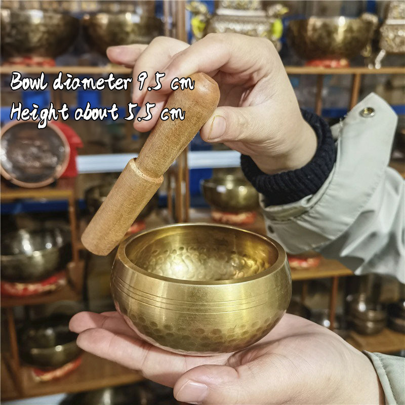 Tibetan Copper Singing Bowl with Sanskrit Engravings