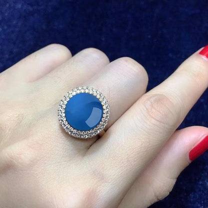 Sterling Silver Open Adjustable Gemstone Ring