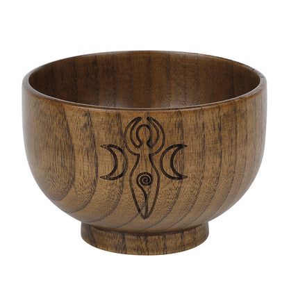 Engraved Wooden Altar Bowl
