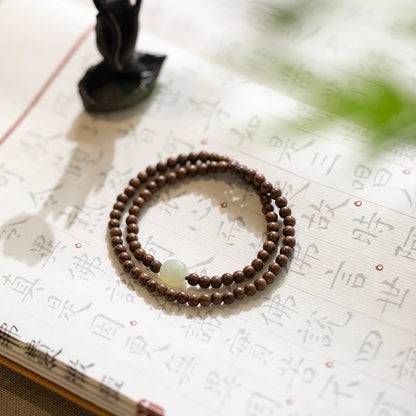 Original Old Material Green Sandalwood Buddha Beads Bracelet