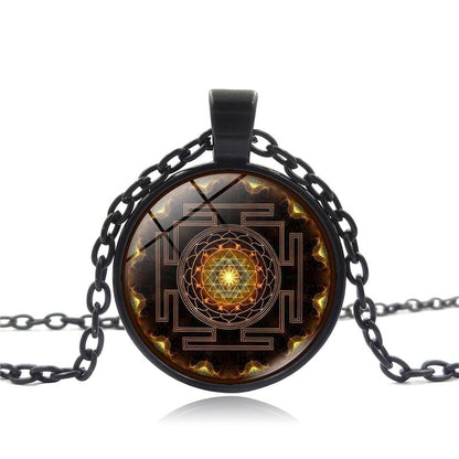 Sacred Yantra Geometric Pendant Necklace