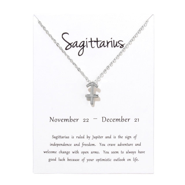 Zodiac Constellation Pendant Necklace