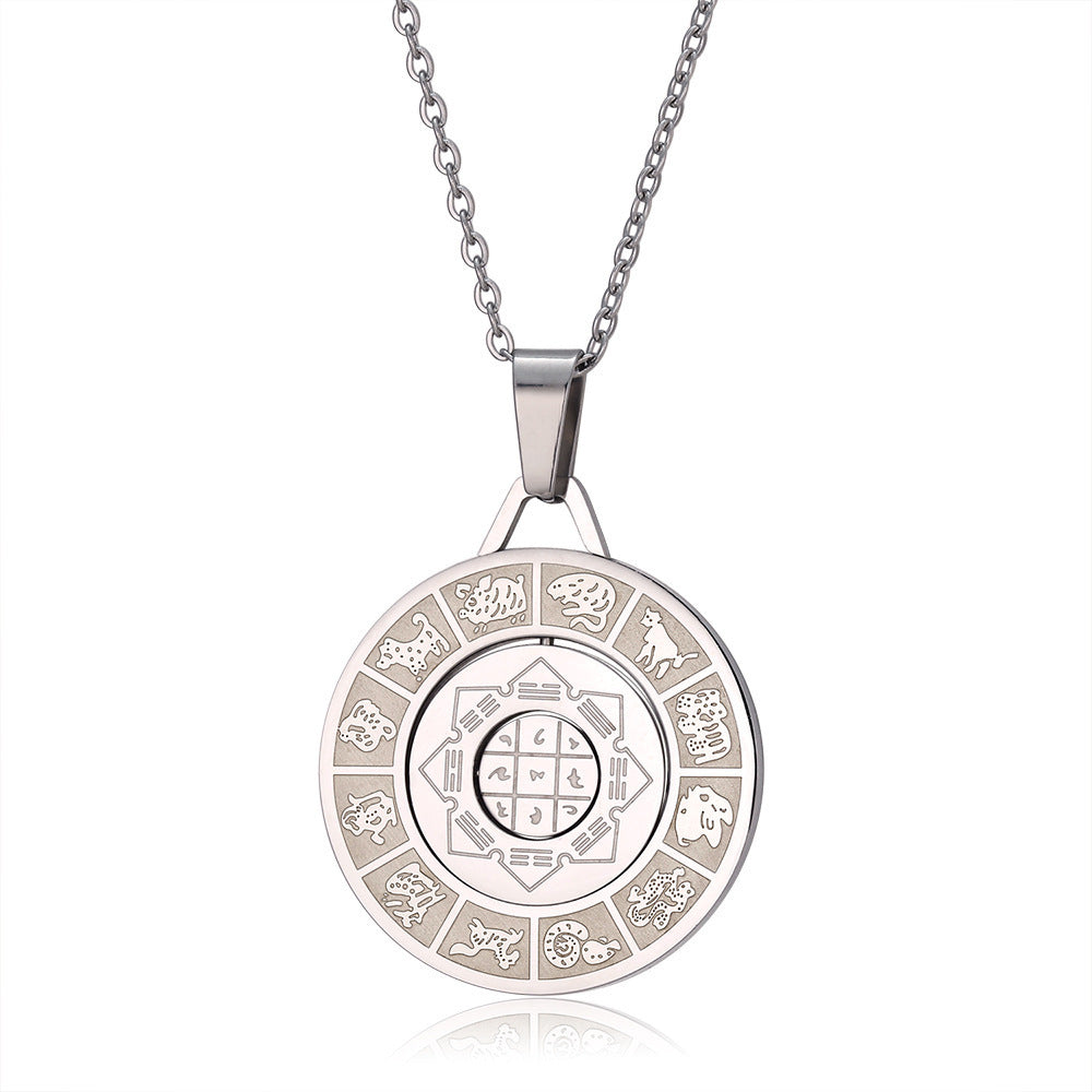 Chinese Zodiac Rotating Ring Pendant Necklace