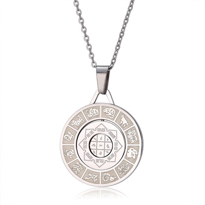 Chinese Zodiac Rotating Ring Pendant Necklace