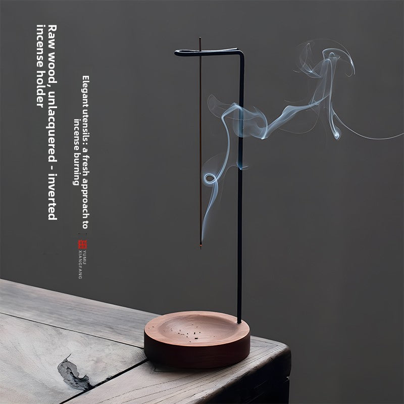 Solid Wood Hanging Incense Burner with Stand
