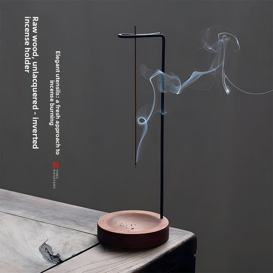 Solid Wood Hanging Incense Burner with Stand