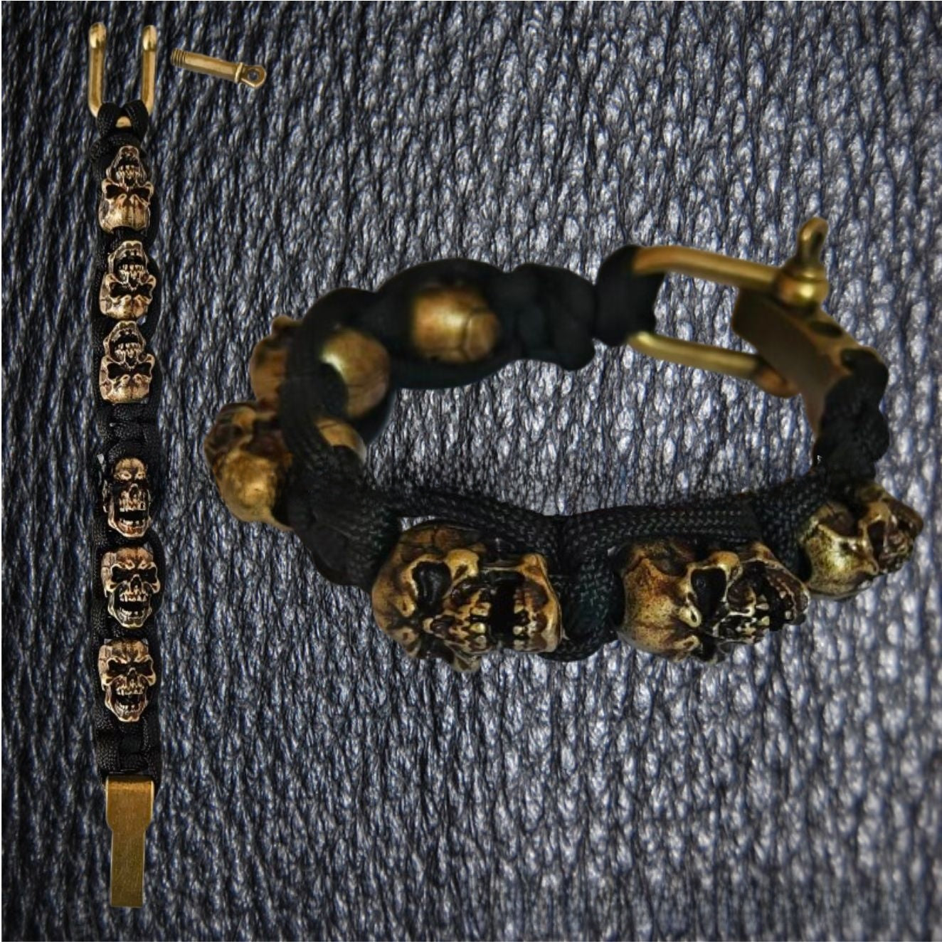 Gothic Skull Paracord Bracelet Handmade