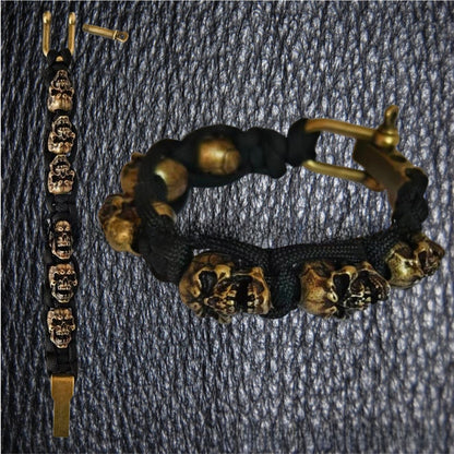 Gothic Skull Paracord Bracelet Handmade