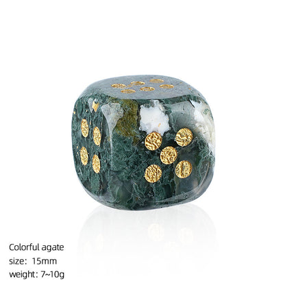 Natural Stone Dice — Laser Engraved Semi-Precious