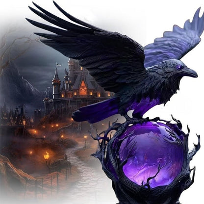 Gothic Raven Moonlight LED Resin Lamp