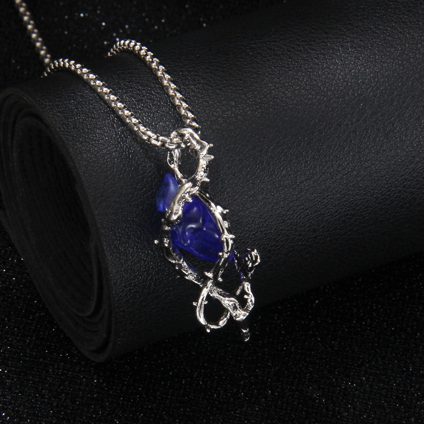 Gothic Thorn Heart Stainless Steel Necklace