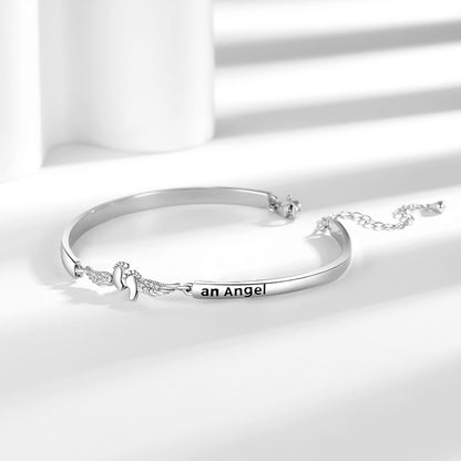Angel Wings Footprint Charm Bracelet