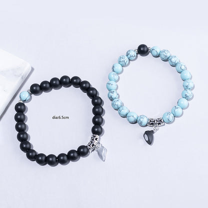Heart Magnetic Couple Bracelet Set for Women and Men