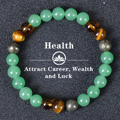 Elastic Tiger Eye Stone Bead Bracelet