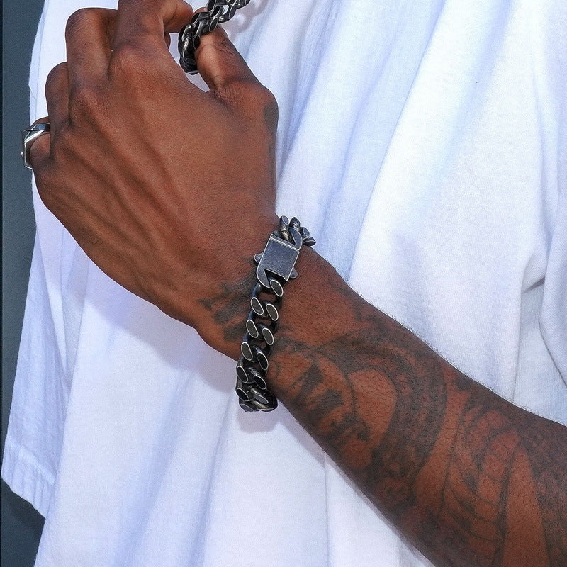 Vintage Cuban Link Chain — Titanium Steel