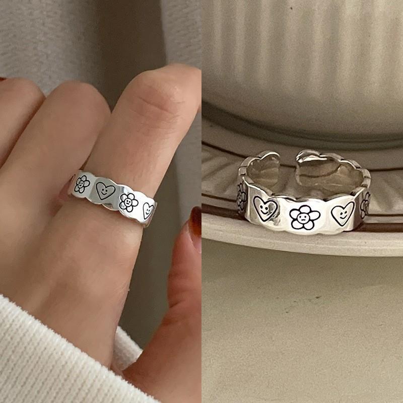 Geometric 925 Sterling Silver Adjustable Ring