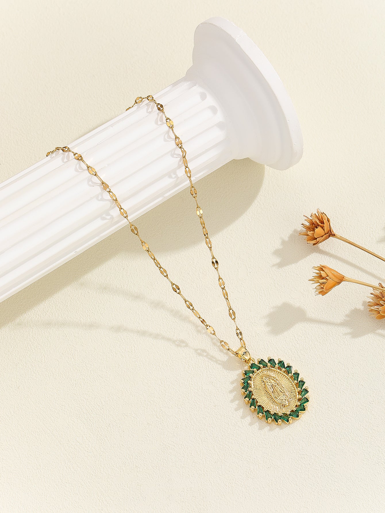 Virgin Mary Zircon Pendant Necklace | Gold & Silver | 25 Styles
