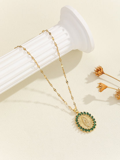 Virgin Mary Zircon Pendant Necklace | Gold & Silver | 25 Styles