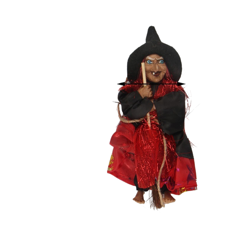 Vintage Witch & Broomstick Halloween Pendant Ornament